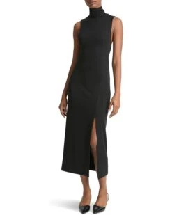 Vince Sleeveless Turtleneck Dress with Side Slit | Dresses
