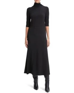 Vince Elbow Sleeve Turtleneck Dress | Dresses