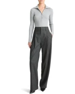 Vince Ribbed Long Sleeve Collared Polo | Shirts & Tops -Classy Shoe Shop 71R0k828HyL. AC SR736920