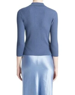 Vince Ribbed Button 3/4 Sleeve Polo | Shirts & Tops -Classy Shoe Shop 818tIOj4VdL. AC SR736920