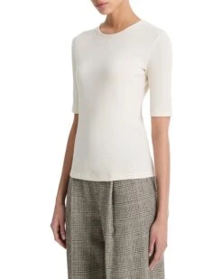 Vince Ribbed Elbow Sleeve Crew Tee | Shirts & Tops