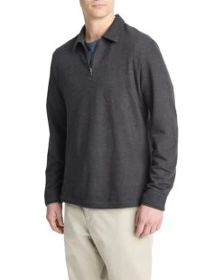 Vince Diagonal Terry Quarter Zip Polo | Shirts & Tops
